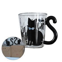 Load image into Gallery viewer, Cute Cat Kitty Glass Mug Cup Tea Cup Milk Coffee Cup Dots Decoration Home Office Cup With Handle Wonderful Gift
