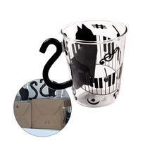 Load image into Gallery viewer, Cute Cat Kitty Glass Mug Cup Tea Cup Milk Coffee Cup Dots Decoration Home Office Cup With Handle Wonderful Gift
